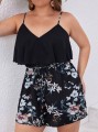 Czarny kombinezon wzór pasek (2XL)
