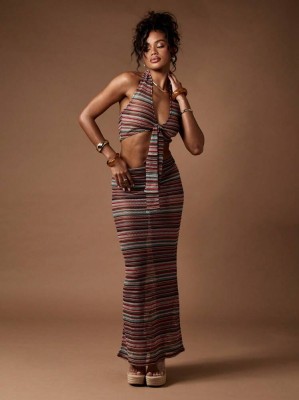 Kolorowy komplet spódnica top (L)