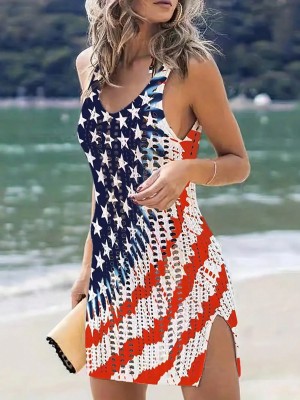 Kolorowa plażowa sukienka (1XL)