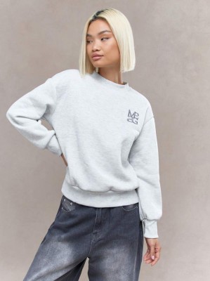 Szara ocieplana bluza haft (XL)