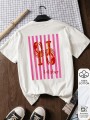 Biały t-shirt nadruk (L)