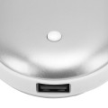 Srebrny ogrzewacz power bank 2w1