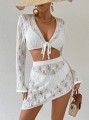 Biały komplet spódnica top (XL)