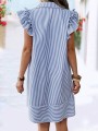 Koszulowa sukienka paski (0XL)