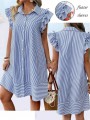 Koszulowa sukienka paski (0XL)