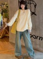 Ecru luźny sweter (M)