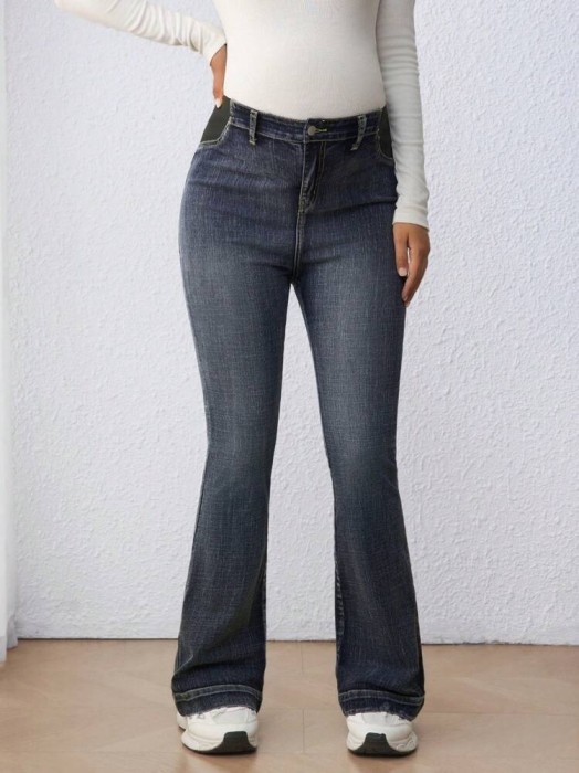 Granatowe jeansowe dzwony (2XL)
