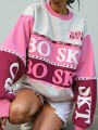 Kolorowa bluza nadruk (L)