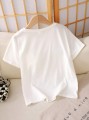 Biały t-shirt kwiat 3D (12L)