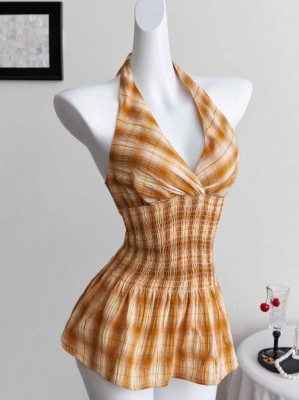 Kolorowa bluzka kratka (S)