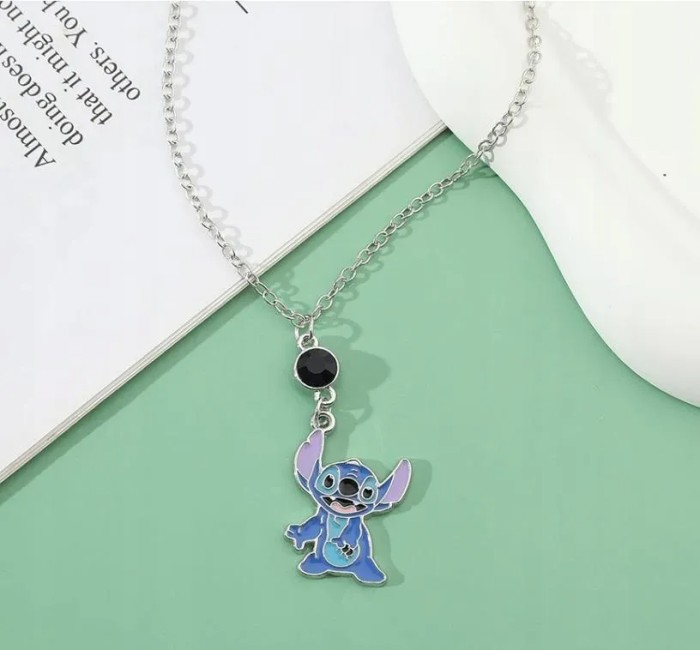 Srebrny łańcuszek zawieszka Stitch