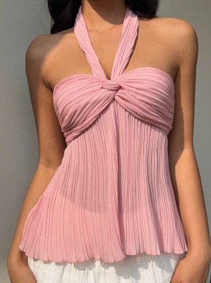 Plisowana różowa bluzka (0XL)