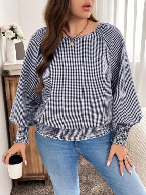 Kraciasta bluzka marszczenia (3XL)