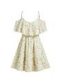 Zielona sukienka mini kwiaty (S)
