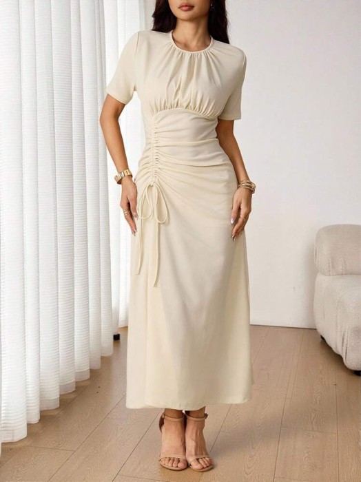 Żółta sukienka krótki rękaw (S)