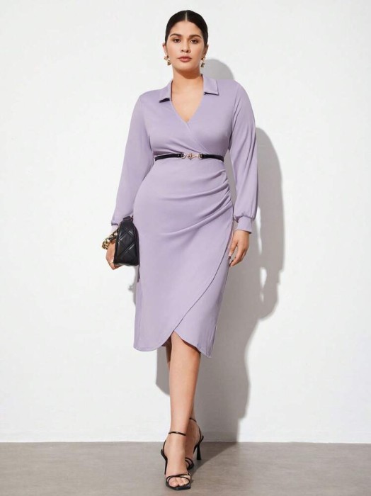 Fioletowa asymetryczna sukienka (1XL)