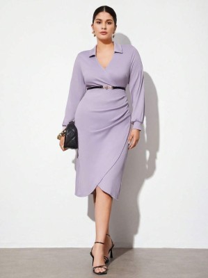 Fioletowa asymetryczna sukienka (0XL)