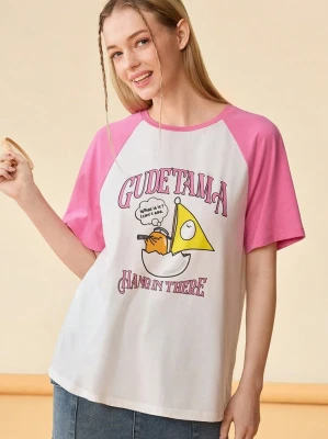 Luźna koszulka nadruk (M)