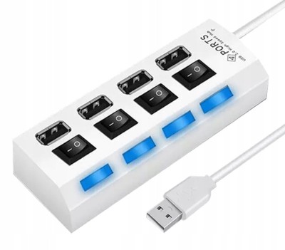 Biały hub USB 4 porty