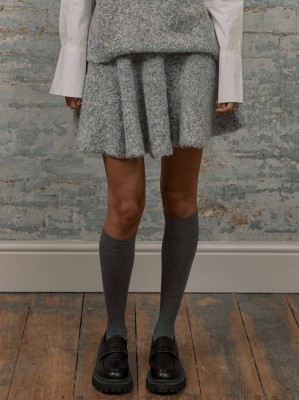 Dzianinowa szara spódnica (M)