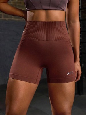 Brązowe krótkie legginsy wysoki stan (M)