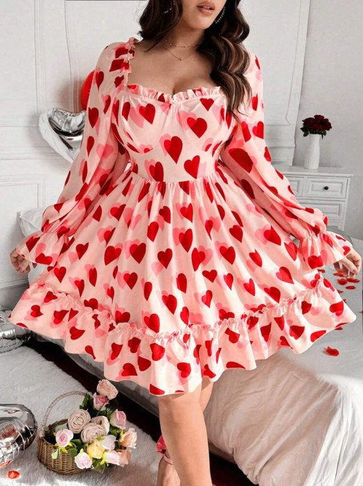 Pudrowa sukienka serca (0XL)