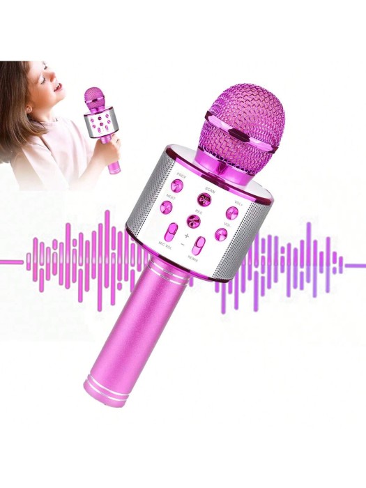 Fuksjowy mikrofon do karaoke
