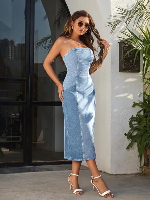 Jeansowa sukienka midi (L)