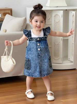 Niebieska jeansowa sukienka (6-9M)