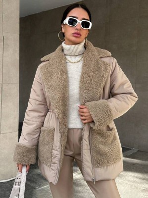 Beżowa puchowa kurtka (XS)