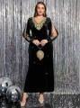 Czarna aksamitna sukienka maxi (3XL)