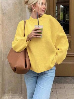 Żółty luźny sweter (S)