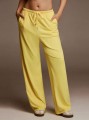 Żółte proste spodnie wiązanie (M)