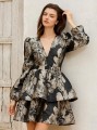 Czarna sukienka mini wzór (S)