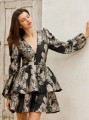 Czarna sukienka mini wzór (S)