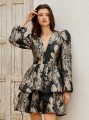 Czarna sukienka mini wzór (S)