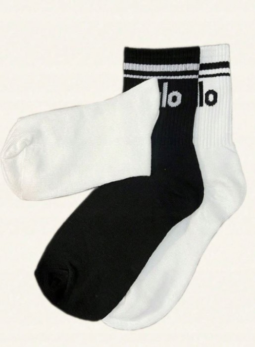 Białe czarne skarpety 2pack