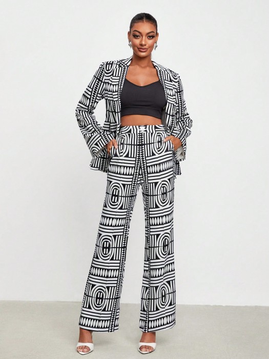 Dwukolorowe spodnie wzór (XS)