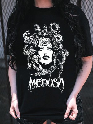 Czarna koszulka nadruk (XL)