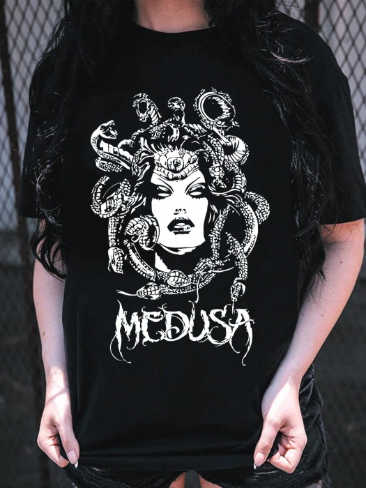 Czarna koszulka nadruk (XL)