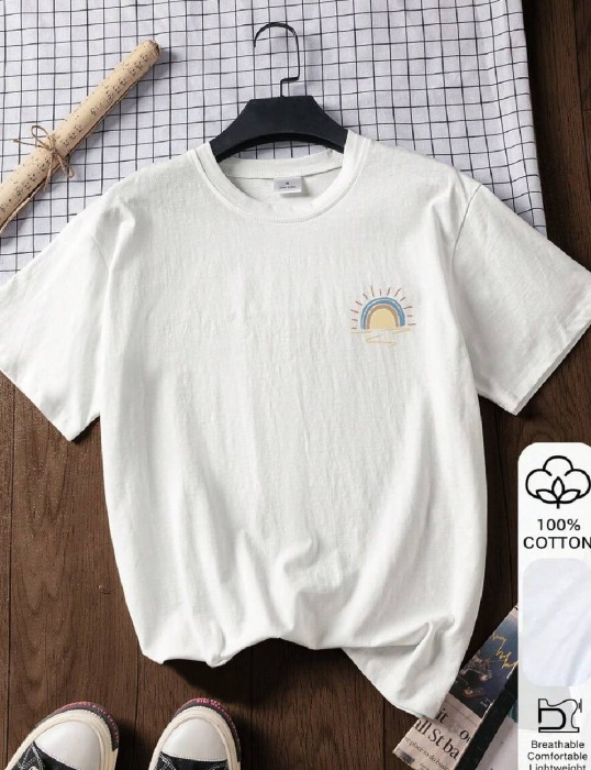 Biały t-shirt krótkie rękawy (XL)