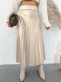 Plisowana spódnica ecru pasek (XL)
