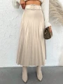 Plisowana spódnica ecru pasek (XL)
