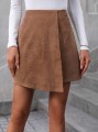 Brązowa sztruksowa spódnica (L)