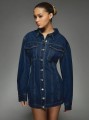 Granatowa jeansowa sukienka (M)