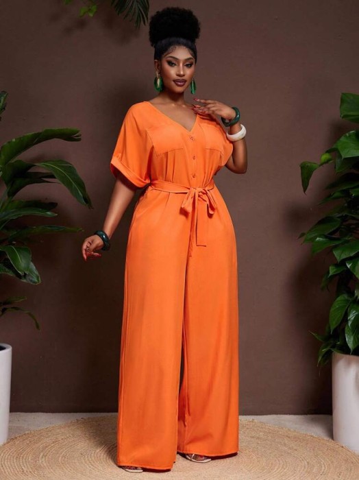 Pomarańczowy kombinezon pasek (0XL)