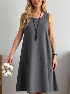 Szara sukienka bez rękawów (3XL)