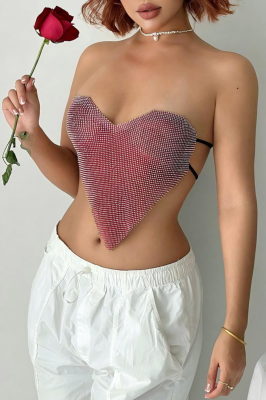 Wiązany top serce cyrkonie (M)