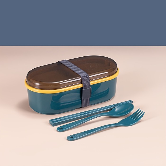 Warstwowy lunch box sztućce