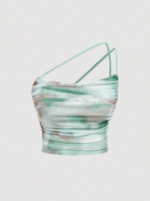 Miętowy top wzór (0XL)